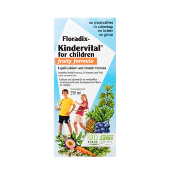 Floradix  Kindervital® for children - fruity formula, Liquid calcium and vitamin formula